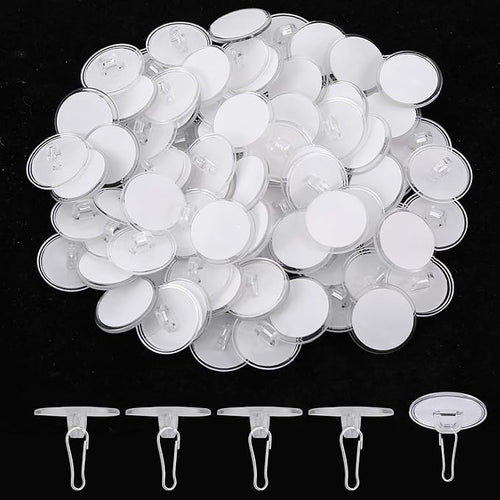100 Pack Ceiling Hooks Adhesive Removable Transparent Wall Hanger by Unknown