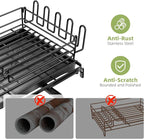 Expandable Dish Drying Rack for Kitchen Counter, Large Capacity Dish Drainer - Image 3