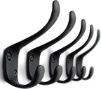 5 Pack Decorative Cast Iron Heavy Duty Double Hooks, Wall Mounted Coat Hooks - Image 4