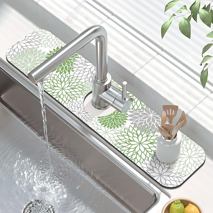 Findosom 2PCS 17" x 32" Dish Drying Mat & 24" x 5.5" Sink Splash Guard - Image 4