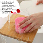 Tioncy 12 Pack Pink Heart Kitchen Sponges Bulk Dual Sided Valentine Scrubber - Image 4