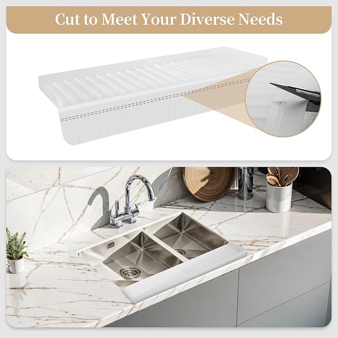 Sink Edge Protector with Suction Cup, Silicone Sink Splash Guard - Image 6