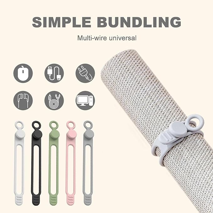 Data Cable Organizer, 2026 Upgrade Silicone Headphone Organizer, Silicone Cable - Image 5
