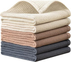 QUILTINA Dish Towels Set, 100% Cotton Waffle Weave Kitchen Towels 6 Pack by Quiltina