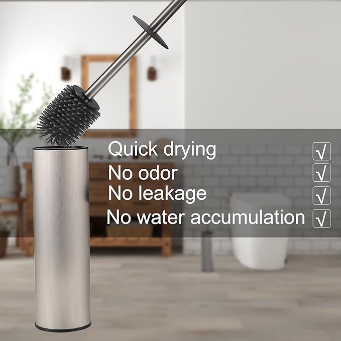 Toilet Brush and Holder, Stainless Steel Toilet Brushes - Image 4