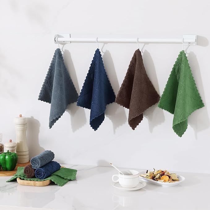 Homaxy 12 Pack Kitchen Dish Cloths, Super Soft and Absorbent Coral Velvet Dish - Image 7