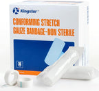 Gauze Rolls Bandages, Conforming Stretch Gauze Bandage 4inch, 36 Rolls by Kingstar