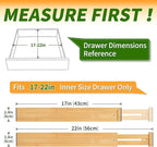 Bamboo Drawer Organizers 4 Pack, 17-22" Adjustable Spring Loaded Dividers - Image 2