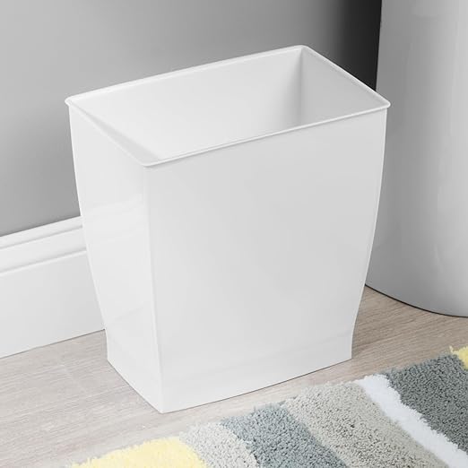 iDesign Small Plastic Bathroom Trash Can, Slim Rectangle Garbage Bin - Image 7
