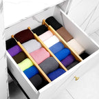Bamboo Drawer Dividers 4 Pack, 16.4"-21.5" Expandable Drawer Organizer - Image 6