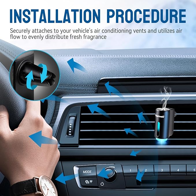 Featwell Car Air Freshener, Three Adjustable Modes Intelligent Car Aroma - Image 4