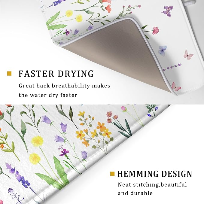 Watercolor Floral Dish Drying Mat - Image 3