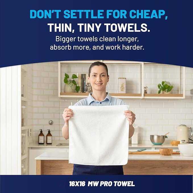 MW PRO Microfiber Cleaning Cloths White - Image 3