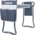 TomCare Garden Kneeler Seat Garden Bench Garden Stools Foldable Stool with Tool Bag Pouch EVA Foam Pad Outdoor Portable Kneeler Christmas Gardening Gifts for Women Men,Large 21.65"x10.62"x18.89",Grey by TomCare