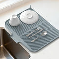 Belife Dish Drying Mat for Kitchen Counter, Silicone Dish Drainers Pad by Belife