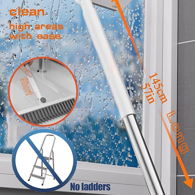 Floor Scrubbing Brush with 57" Adjustable Long Handle, 3 in 1 Living Grout - Image 6