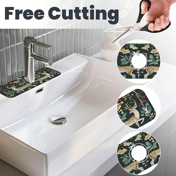 Christmas Kitchen sink faucet pad, strong water absorption, anti slip, very - Image 3