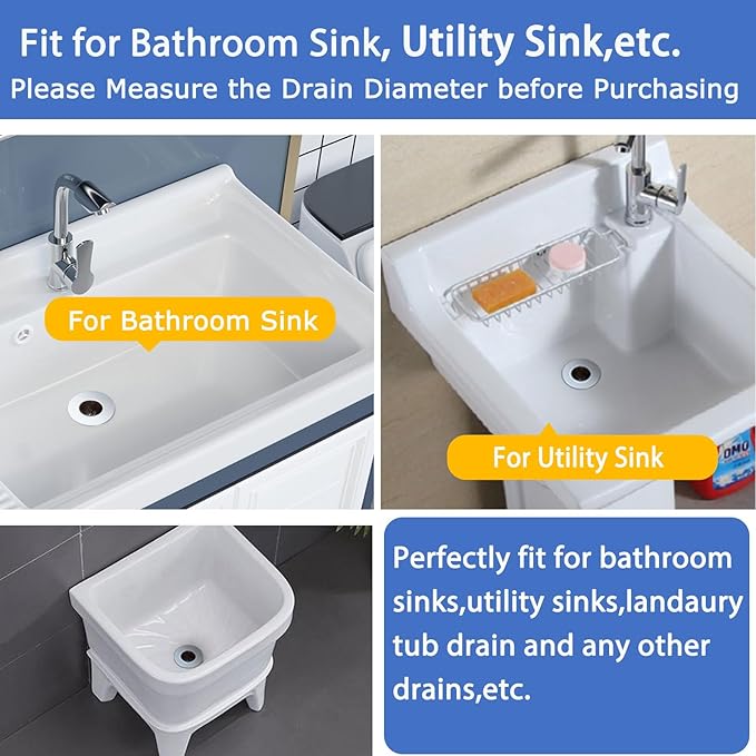 Bathroom Sink Drain Strainers for 1.1"-1.6" Depth Than 1.6" Drain Hole Catcher - Image 6
