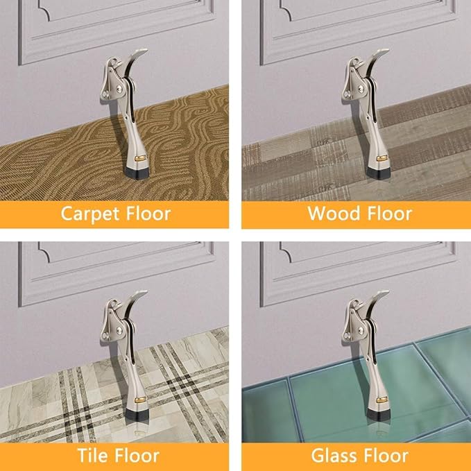 Gotega Door Stopper, 4 Packs Kickdown Door Stop - Image 3