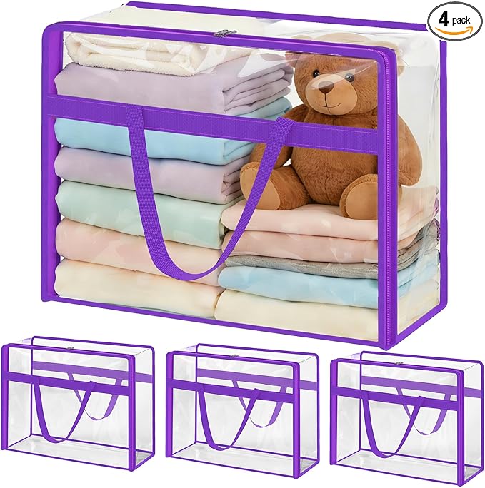 SGHUO Clear Storage Bags 60L Extra Large Plastic Vinyl Blanket Storage Bag by SGHUO