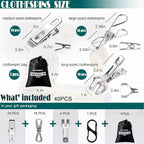 Stainless Steel Clothes Pins Heavy Duty Outdoor, Mini Laundry Clothespins - Image 3