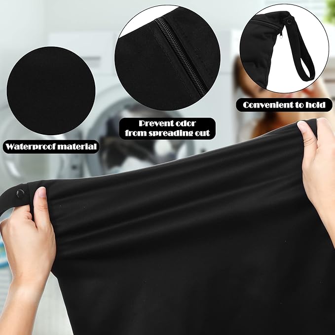 Shappy 2 Pcs Large Travel Laundry Bag Washable Waterproof Wet Dry Large Dirty - Image 3