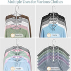 Clothes Hangers Space Saving Shirt Organizer, Non Slip Multi Shirt Hangers - Image 5