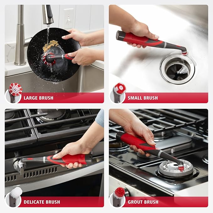 Rubbermaid Reveal Power Scrubber 18-Piece Kit, Cordless Electric Battery - Image 7