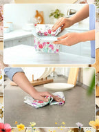 Bencailor 4 Pcs Spring Tulip Kitchen Towels Floral Flower Hand Dish Towels Pink - Image 4