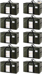 TAILI 10 Pack Green Extra Large Storage Bags, Heavy Duty Totes by TAILI
