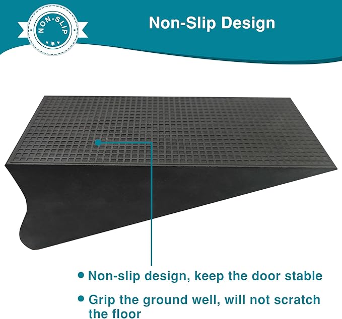 Rubber Door Stoppers for Bottom of Door, Large Solid Heavy Duty Door Stop Wedge - Image 4