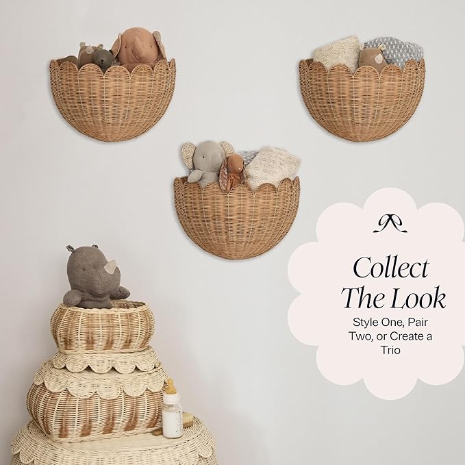 BEBE BASK Scalloped Wicker Hanging Basket - Image 4