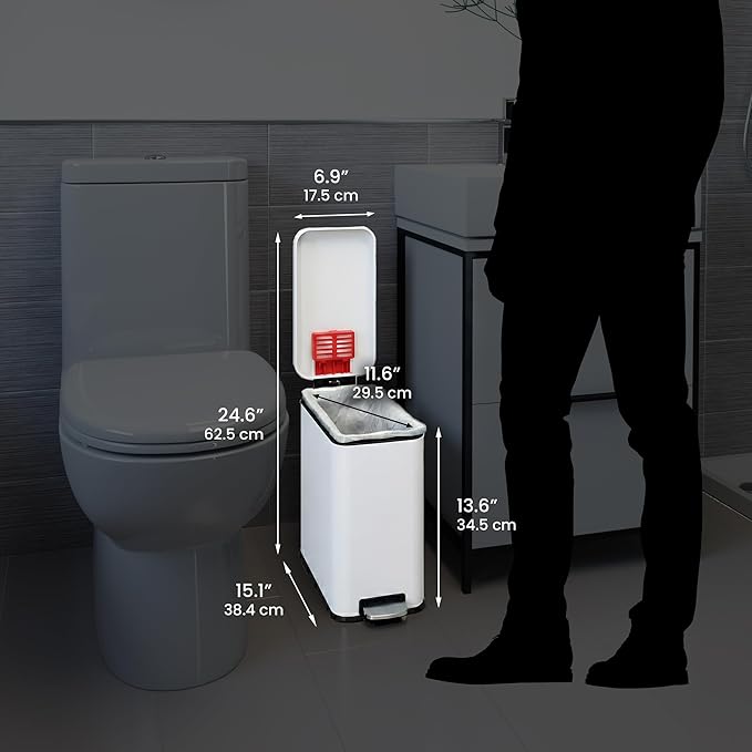 iTouchless 3 Gallon Slim Bathroom Trash Can - Image 6