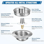 Sink Drain Strainer Kitchen Sink Drain Strainer&Sink Stopper, Stainless Steel - Image 4