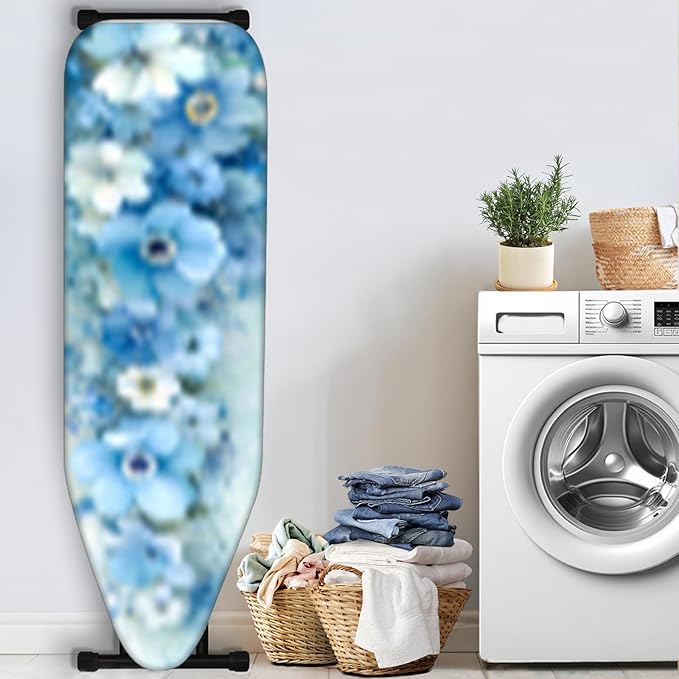 Nuxovilar Blue and White Flowers Oil Painting Ironing Board Cover, This Cover - Image 3