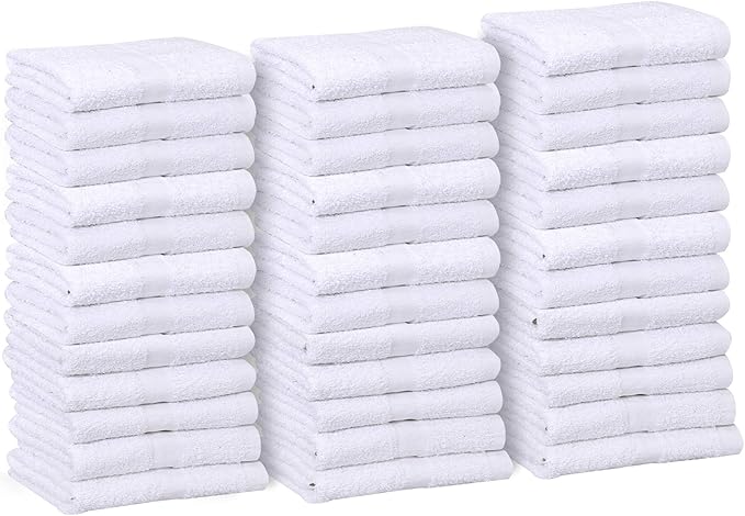 GOLD TEXTILES Bulk Pack 60 Pcs White Economy 15x25 Inches Basic Hand Towel - Image 9