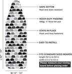Ironing Board Cover and Pad Standard Size 15" x 54", 3 Pairs of Hook and Loop - Image 2