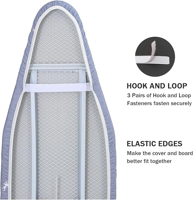 Ironing Board Cover and Pad Standard Size 15 x 54, 3 Pairs of Hook and Loop - Image 4