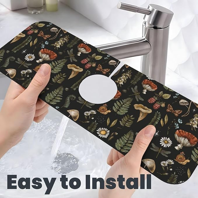 Vintage Magic Witch Mushroom Fern Witchcraft Kitchen Sink Splash Guard Faucet - Image 6