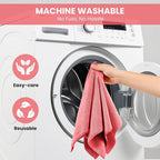 Microfiber Cleaning Cloth, 12 Pack Pink Cleaning Rags - Image 7