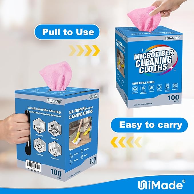 Microfiber Cleaning Cloth, 100 Sheets Microfiber Towels - Image 7