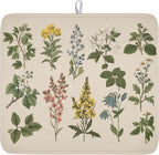 Vintage Plants Herbs Floral Dish Drying Mat by Kawani