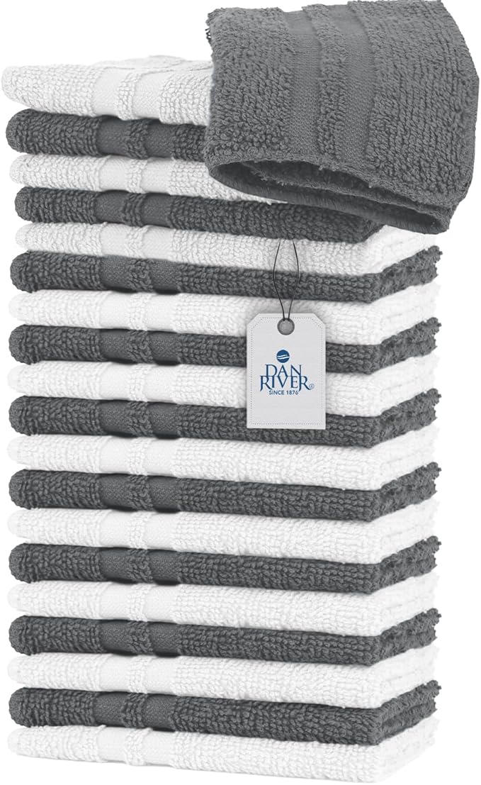 DAN RIVER 100% Cotton Washcloths 20 Pack Premium Quality Face and Body Cloth - Image 8