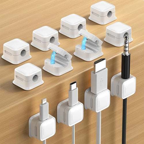 12 Pack Magnetic Cord Organizer Holder, Strong Adhesive Desk Cable Management by Costop
