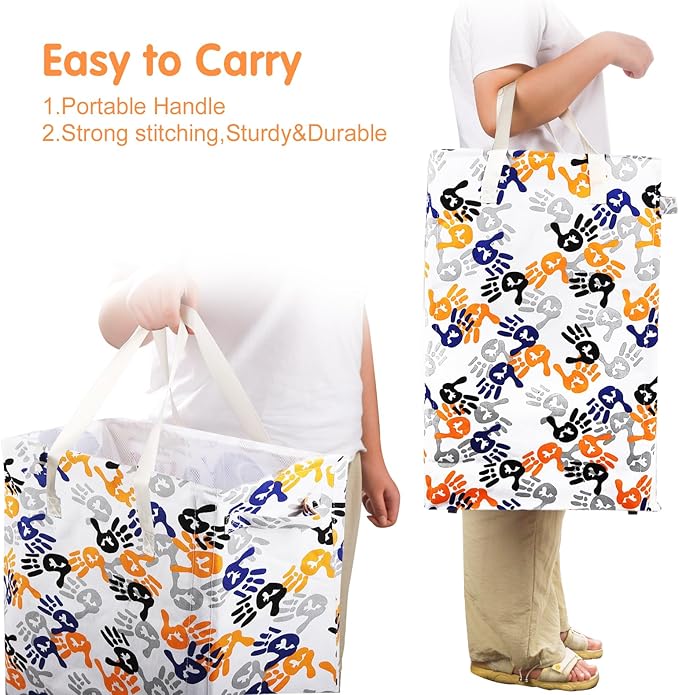 Odonata Slim Laundry Hamper Handles Collapsible Laundry Basket Thin Dirty - Image 4