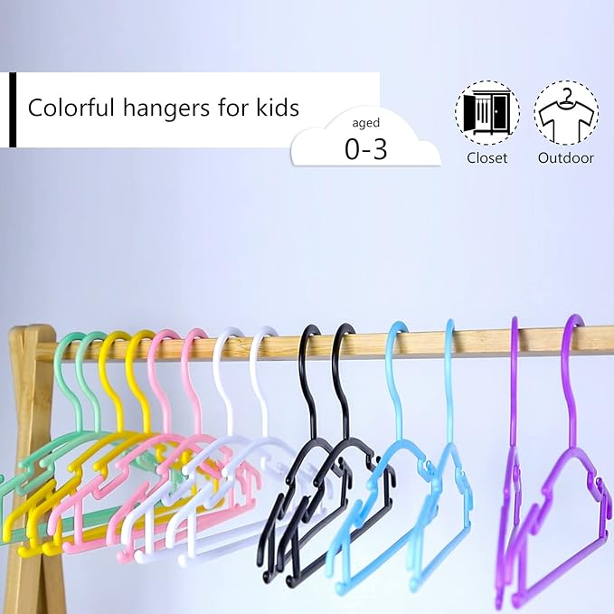 GoodtoU Kids Hangers Clothing Kids Plastic Hanger Bulk 60 Pack Toddler Clothes - Image 6
