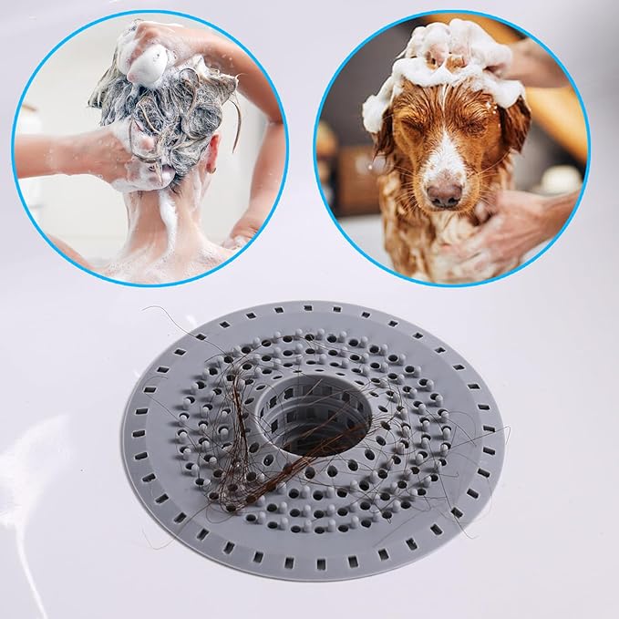 Bathtub Drain Hair Catcher, Silicone Tub Hair Catcher Drain Protector Strainer - Image 5