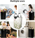 Vintage Floral Plants Laundry Basket Wild Flowers Herbs Foldable Collapsible - Image 6