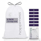 happimess 13.2 Gallon Drawstring Trash Bags, Heavy Duty LDPE Liners by Happimess