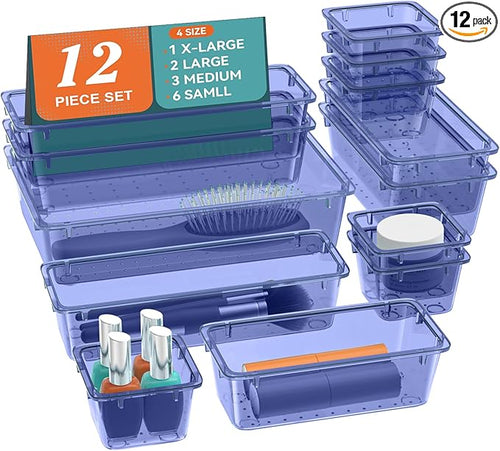 12 PCS Drawer Organizer Set, 4 Sizes Tool Storage Trays by Unknown